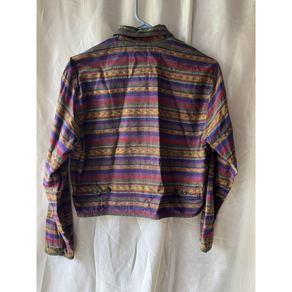 Vtg 90s PS Sport Boho Striped Hippie Woven Tapestry Jacket Coat Sz‎ M - Picture 4 of 4